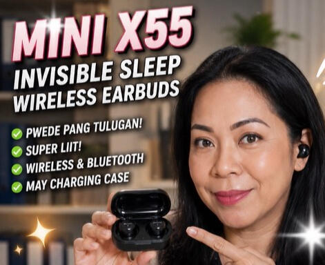 Mini X55 Invisible Sleep Wireless Earphones Sport Bluetooth Earbuds Stereo Wireless Charging Headset